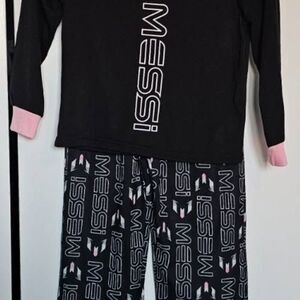 Lionel Messi Collection Pajama Sleepwear Set Youth XS 4/5  Pink / Black NEW